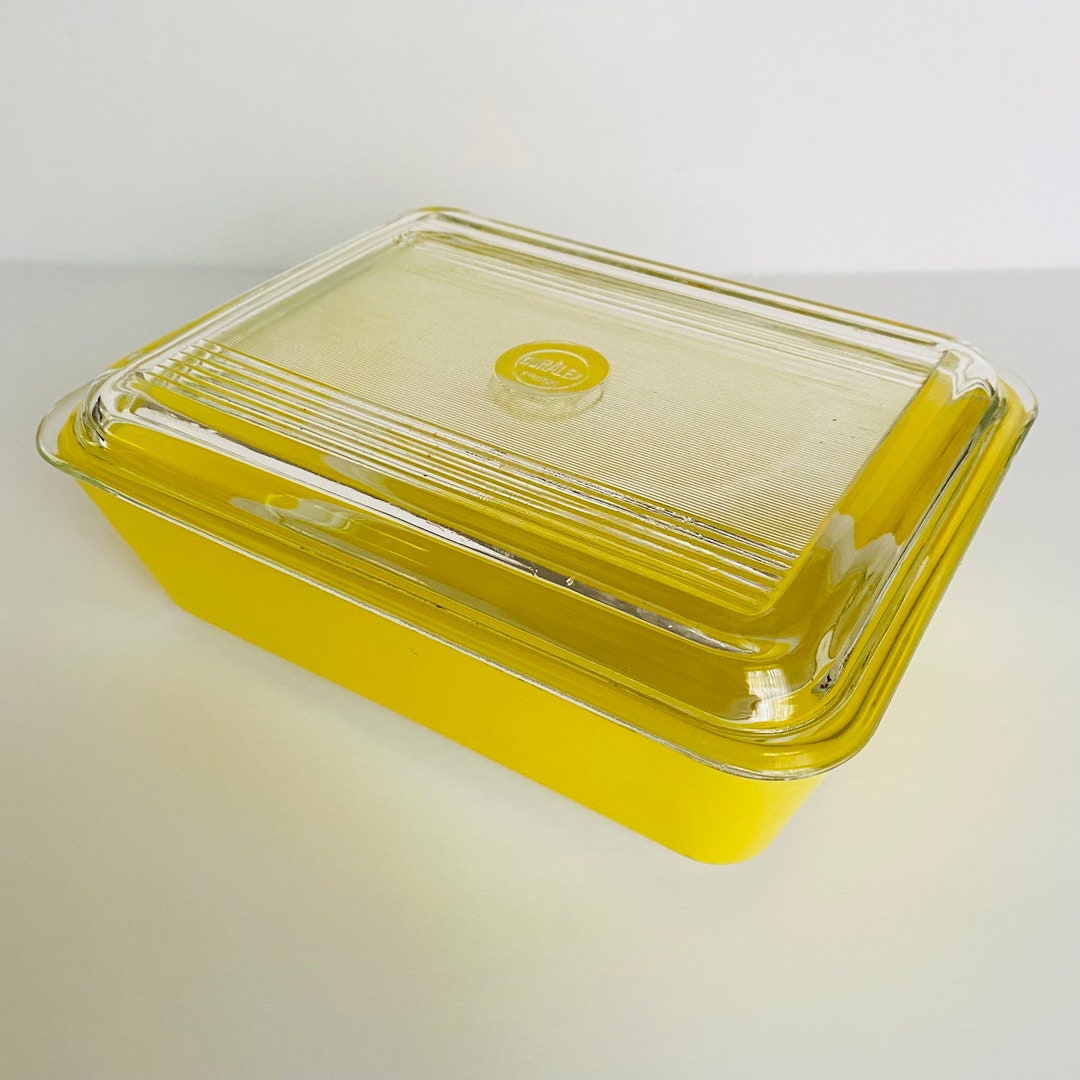 Vintage Duralex Pyrex Yellow Rectangular Fridgie Refrigerator Etsy