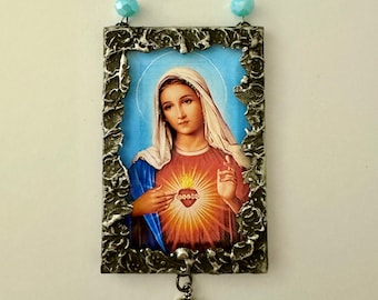 Sacred Heart, Sacred Heart of Mary, Mary Ornament, Sacred Heart of Mary Ornament, Religious, Religious Gift, Gift of Faith, Mother Mary