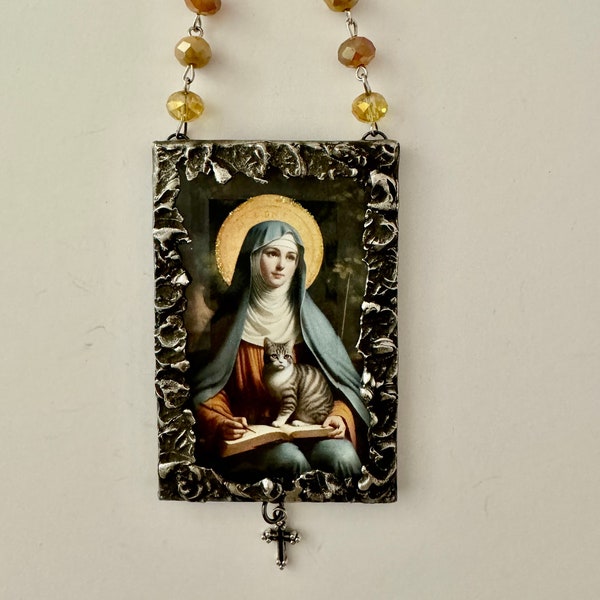 Saint Gertrude, St Gertrude, Religious Icon, Religious Gift, Catholic Saint, Religious Ornament, Gift of Faith, Faith Ornament