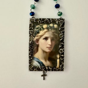 St. Genevieve, Saint Genevieve, Religious Icon, Catholic Saint, Religious Ornament, Religious Gift, Gift of Faith