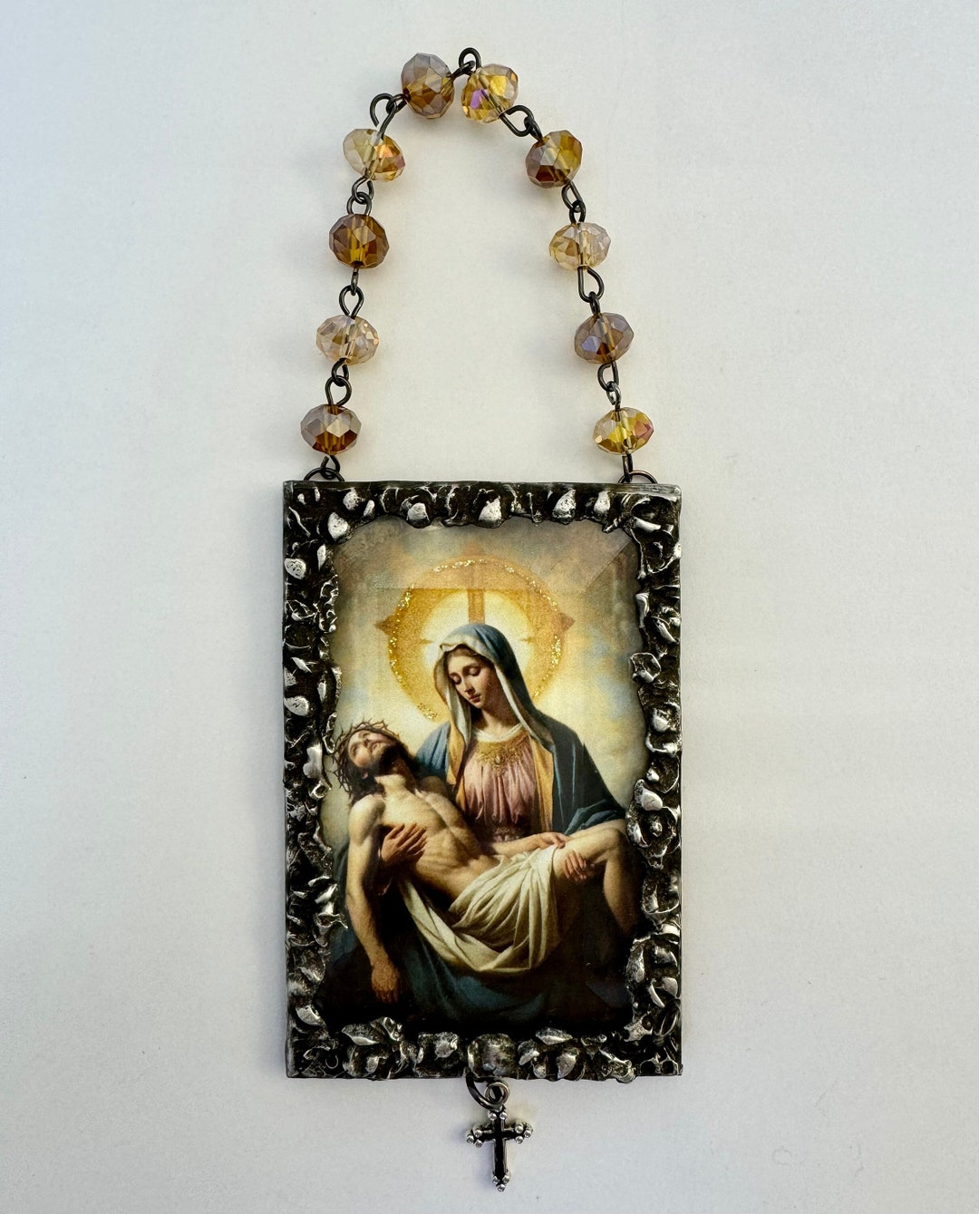 Mary and Jesus, Mary and Jesus Ornament, Crucifixion Ornament, Catholic ...