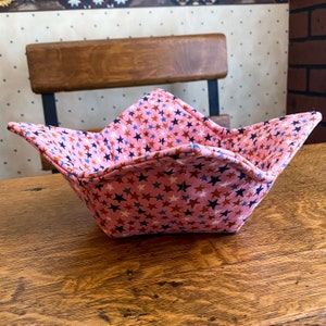 Pink Cosmic Cowgirl Bowl Cozy | Potholder for bowl | bowl cozies | navy stars
