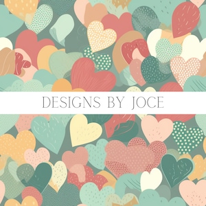 Pastel Heart Seamless Pattern Digital Download | polka dot hearts