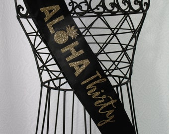 Aloha customized birthday sash