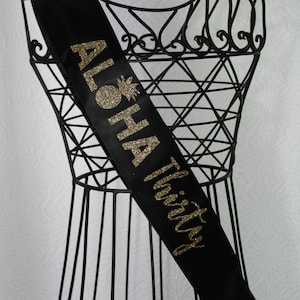 Aloha customized birthday sash