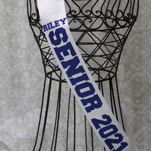 Senior sash with year and personalized name
