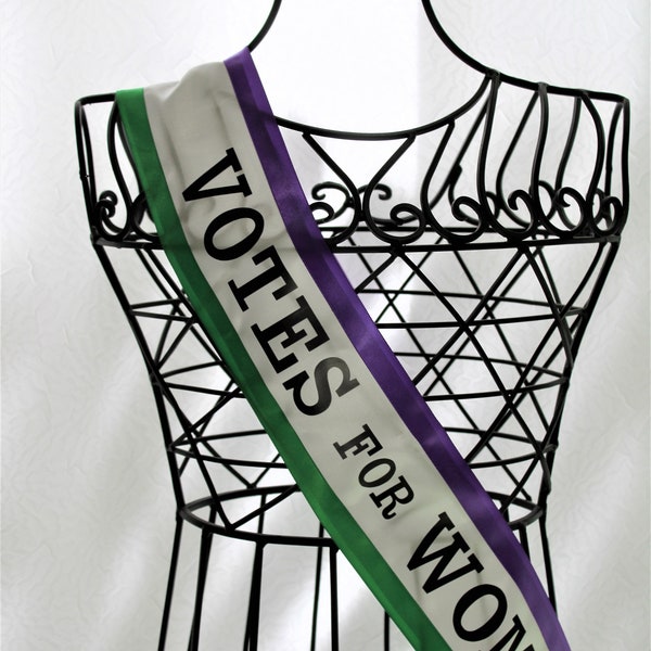double ribbon Thin font Votes for Women Sash