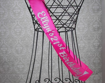 Semi-Cursive Personalized 21st birthday sash