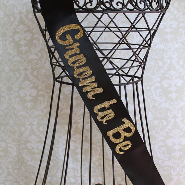 Semi-Cursive Groom to Be Wedding Sash