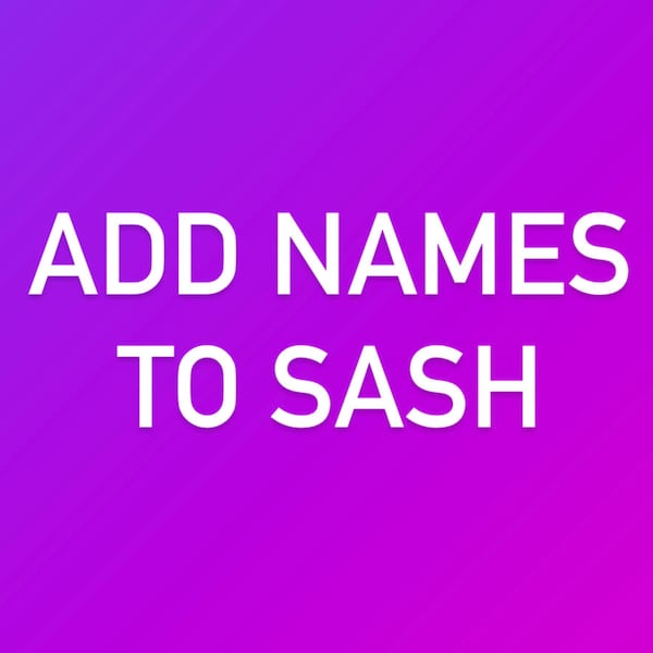 Add name to sash
