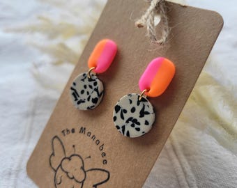 Hypoallergene Ohrringe Neon mit Leo 18k vergoldeter chirurgischer Edelstahl
