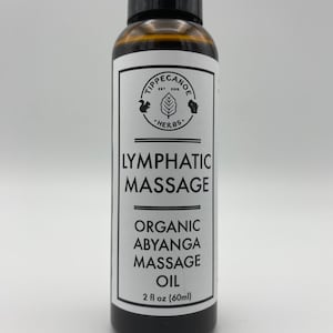 Lymphatic Massage Oil - Abyangha - Organic Herbs Infused into Base Oil - Phytolacca - Fennel - Violet