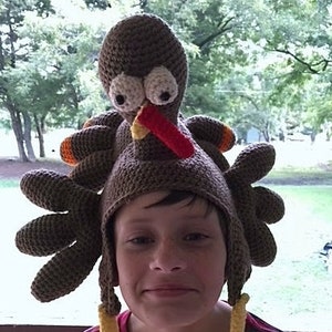 Birdbrain Turkey Hat: Crochet Turkey Hat Pattern image 1