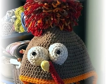 Gorro de pavo Birdbrain: Patrón de gorro de pavo trot a crochet