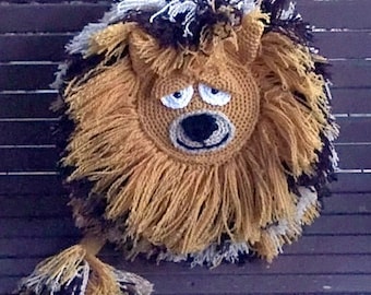 Patrón de almohada de ganchillo de león