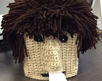 Patrón de ganchillo para cubierta de caja de pañuelos Sneezy Guy