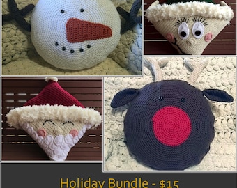 Christmas Pillow Patterns Holiday Bundle - 4 Patterns for the Price of 3