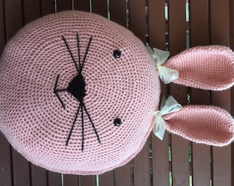 Patrón de almohada de conejito de ganchillo