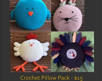 Paquete de patrones de ganchillo Pillow Pack: 4 patrones por el precio de 3