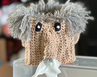 KIT: Sneezy Grandpa Tissue Box Cover Crochet Kit with Pattern and Yarn