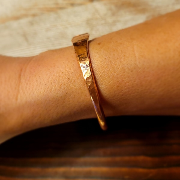 Copper Hammered Cuff Bracelet Arthritis