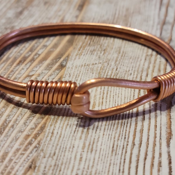 Solid Copper Wire Wrapped Bracelet Cuff Arthritis