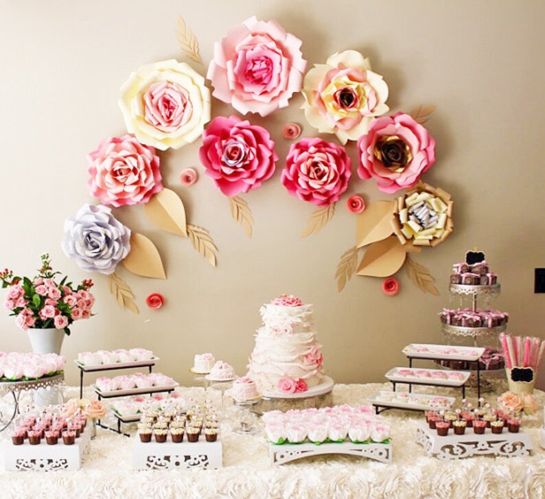 9 Large paper flowers for baby shower decor Etsy