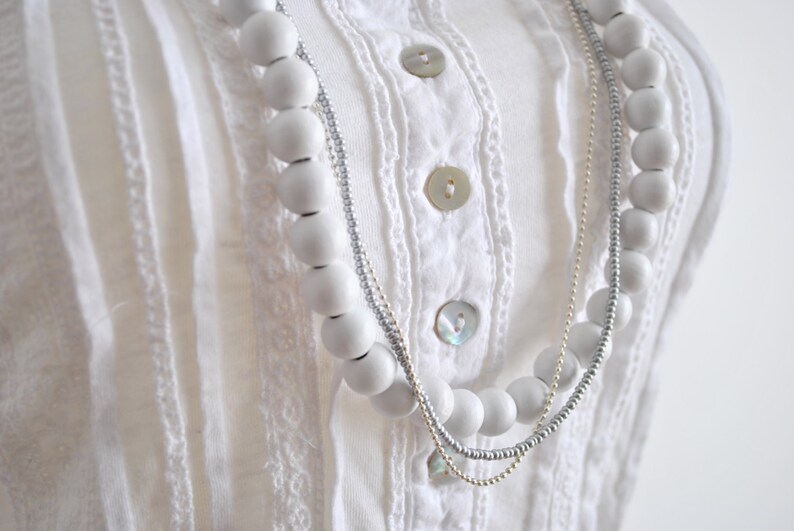 wood and ceramic. Necklace women