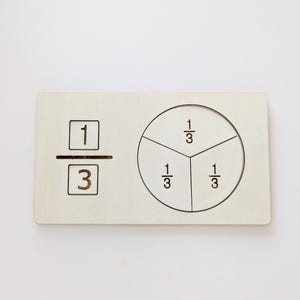 Wooden Fraction Board – Montessori Math Toy – Hands-On Learning Tool with Reversible Pieces – Homeschool Classroom Gift Made in Canada