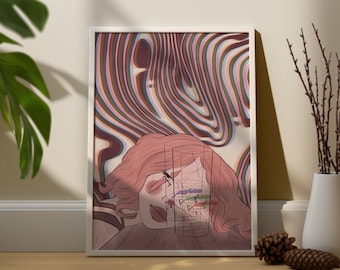 Trippy Drunk Clown Girl Print