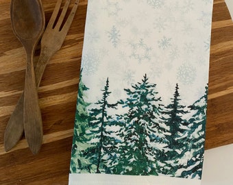 Watercolor Fireplace Holiday Tea Towel Paper Betty Tea Towel Christmas Gift Tea Towel Christmas Gifts for Mom and Mother-in-law