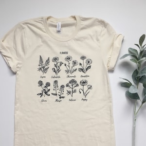 Flower Shirt. Plant Shirt. Wildflower Shirt. Plant Lady Shirt. Gardening Shirt. Garden Tshirt. Crazy Plant Lady. Adopt a Plant. Womens Tees image 1