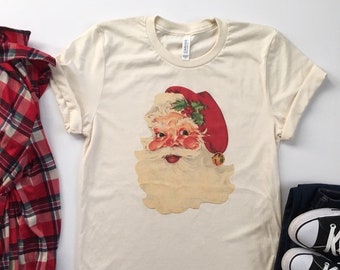 Christmas Shirt. Christmas Tees. Womens Christmas Shirt. Vintage Santa Christmas. Holiday Shirts. Christmas Graphic Tee. Vintage Christmas.