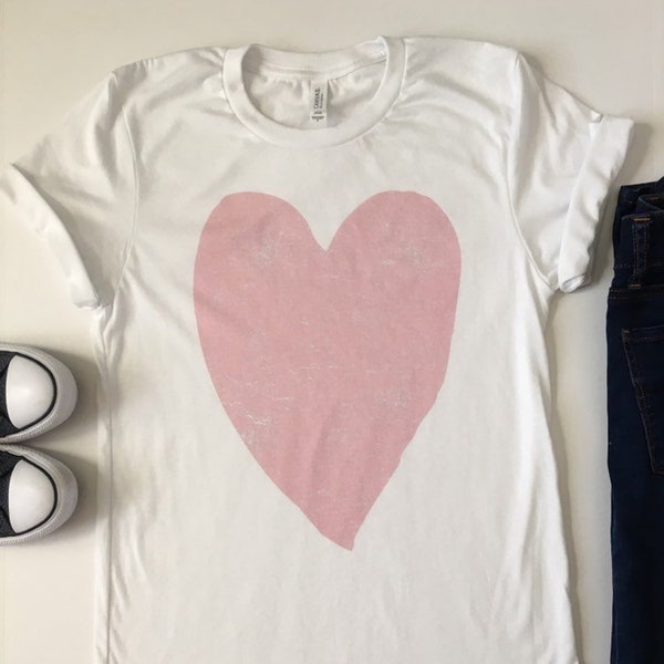 Valentines Day Shirt. Heart Shirt Women. Heart Tee. Love Shirt. Graphic Tee. Valentines Day Shirt. Big Heart Shirt. Pink Valentines Shirt.