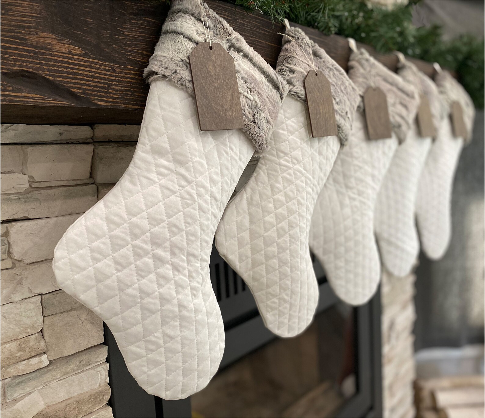 Christmas Stockings. Rustic Christmas Stocking. Farmhouse Etsy