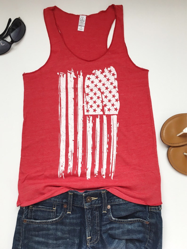 4th of July Shirt Women. USA Shirt. 4th of July. Patriotic Tank. USA Tank. July 4th Tank. Flag Tank Top. Stars and Stripes. July 4th Tee. image 2