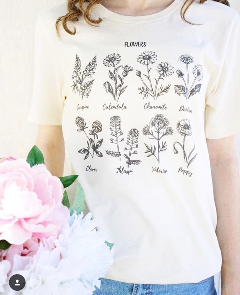 Flower Shirt. Plant Shirt. Wildflower Shirt. Plant Lady Shirt. Gardening Shirt. Garden Tshirt. Crazy Plant Lady. Adopt a Plant. Womens Tees image 2