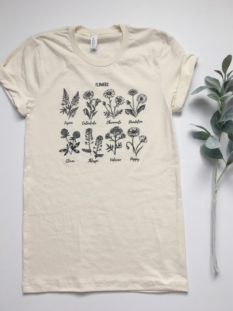 Flower Shirt. Plant Shirt. Wildflower Shirt. Plant Lady Shirt. Gardening Shirt. Garden Tshirt. Crazy Plant Lady. Adopt a Plant. Womens Tees image 1