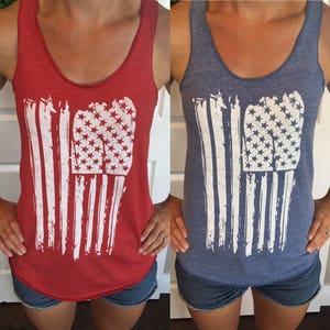 4th of July Shirt Women. USA Shirt. 4th of July. Patriotic Tank. USA Tank. July 4th Tank. Flag Tank Top. Stars and Stripes. July 4th Tee. image 1