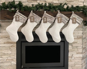 Christmas Stockings. Rustic Christmas Stocking. Farmhouse Christmas Stockings. Holiday Stockings.