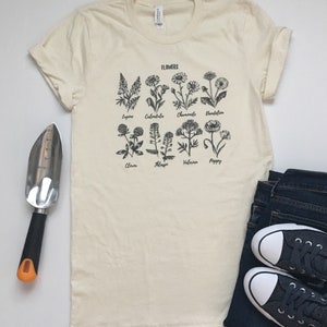 Flower Shirt. Plant Shirt. Wildflower Shirt. Plant Lady Shirt. Gardening Shirt. Garden Tshirt. Crazy Plant Lady. Adopt a Plant. Womens Tees image 4