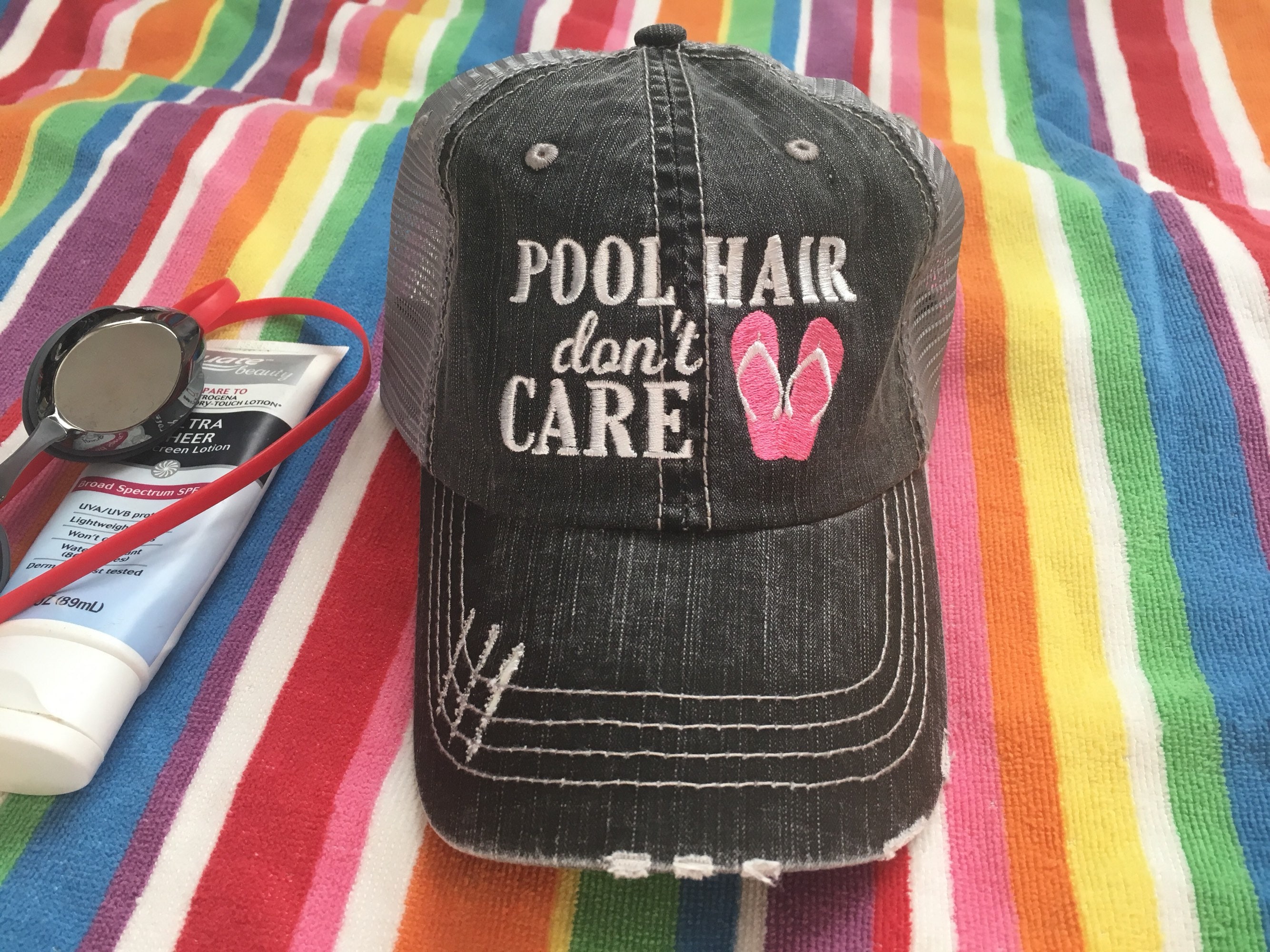 Pool Hair Don't Care Hat. Hats Women. Pool hair. Summer Hats. Pool Hair Dont Care. Womens Hats. Vacation hat.