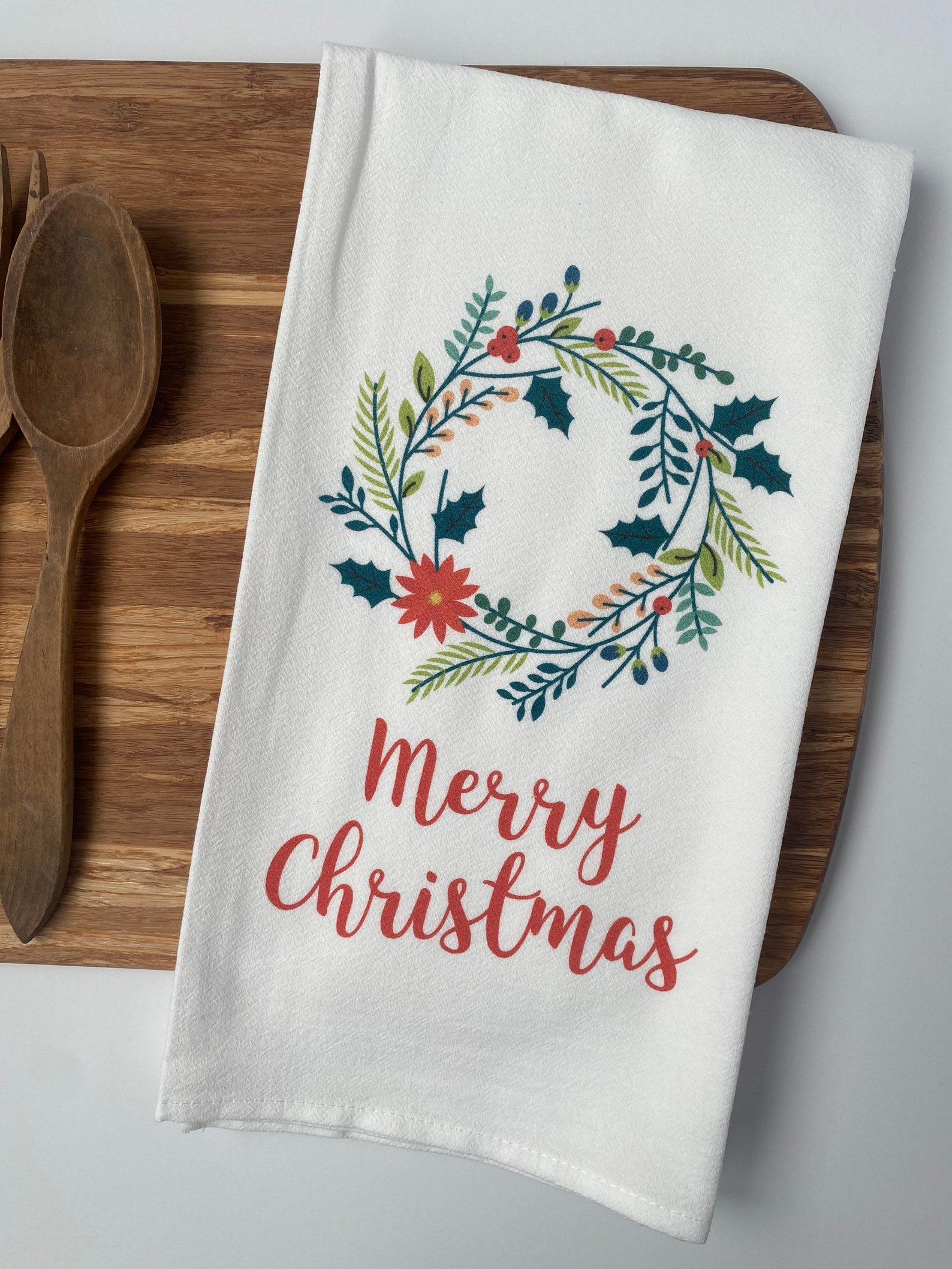Christmas Dish Towel. Tea Towel. Flour Sack Towels. Farmhouse - Etsy