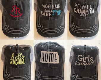 Custom Embroidered Hat. Custom Hat. Baseball Cap. Bachelorette Hats. Lake Hair Don't Care Hats. Beach Hair Don't Care Hats. Trucker Hats.