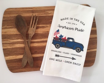 4th of July decor. Vintage Truck. Patriotic Decor.
