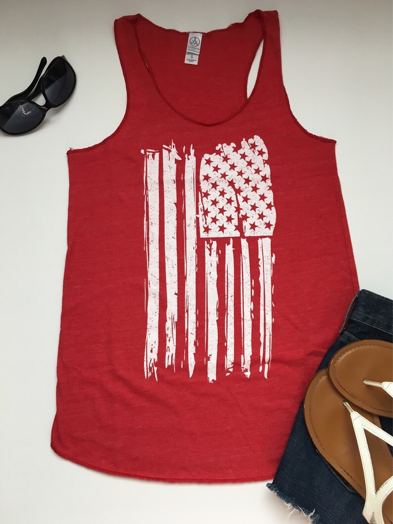 4th of July Shirt Women. USA Shirt. 4th of July. Patriotic Tank. USA Tank. July 4th Tank. Flag Tank Top. Stars and Stripes. July 4th Tee. image 3