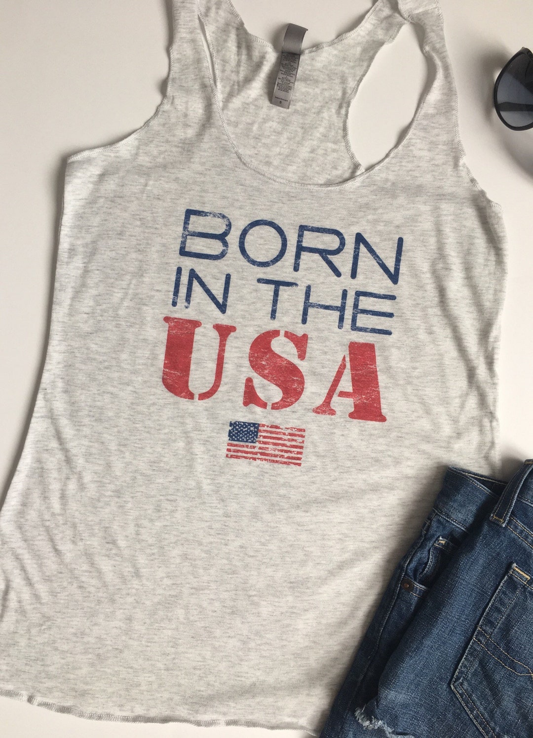 DESFSE Women's American Flag Tank Top - 4th Of July Patriotic Racerback Sleeveless Tee, Soft & Breathable