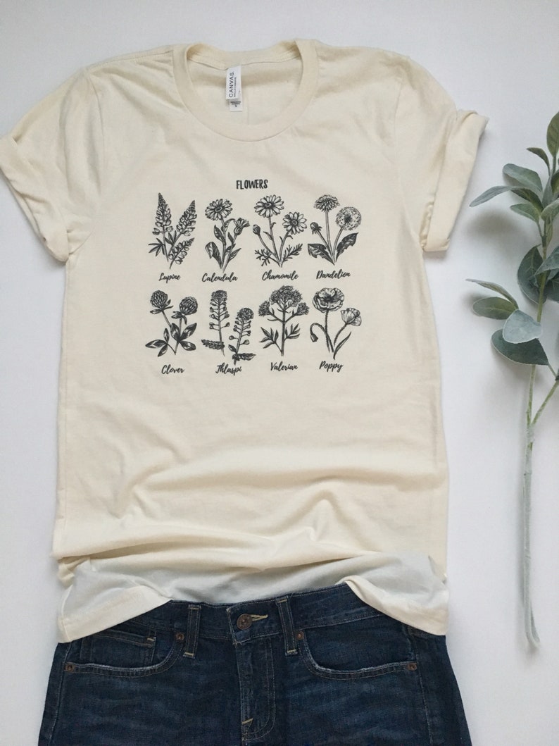 Flower Shirt. Plant Shirt. Wildflower Shirt. Plant Lady Shirt. Gardening Shirt. Garden Tshirt. Crazy Plant Lady. Adopt a Plant. Womens Tees image 3