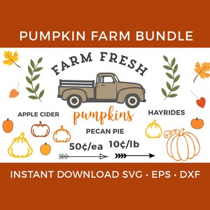 Pumpkin Farm Truck Bundle SVG EPS DXF