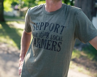 Camisa de granja. Camisa de granjero. Camisetas de cultivo. Apoyar a los agricultores. Apoye a sus agricultores locales. Tees gráficas. Farm Tees. Farmers Market Tees. Explotaciones agrarias